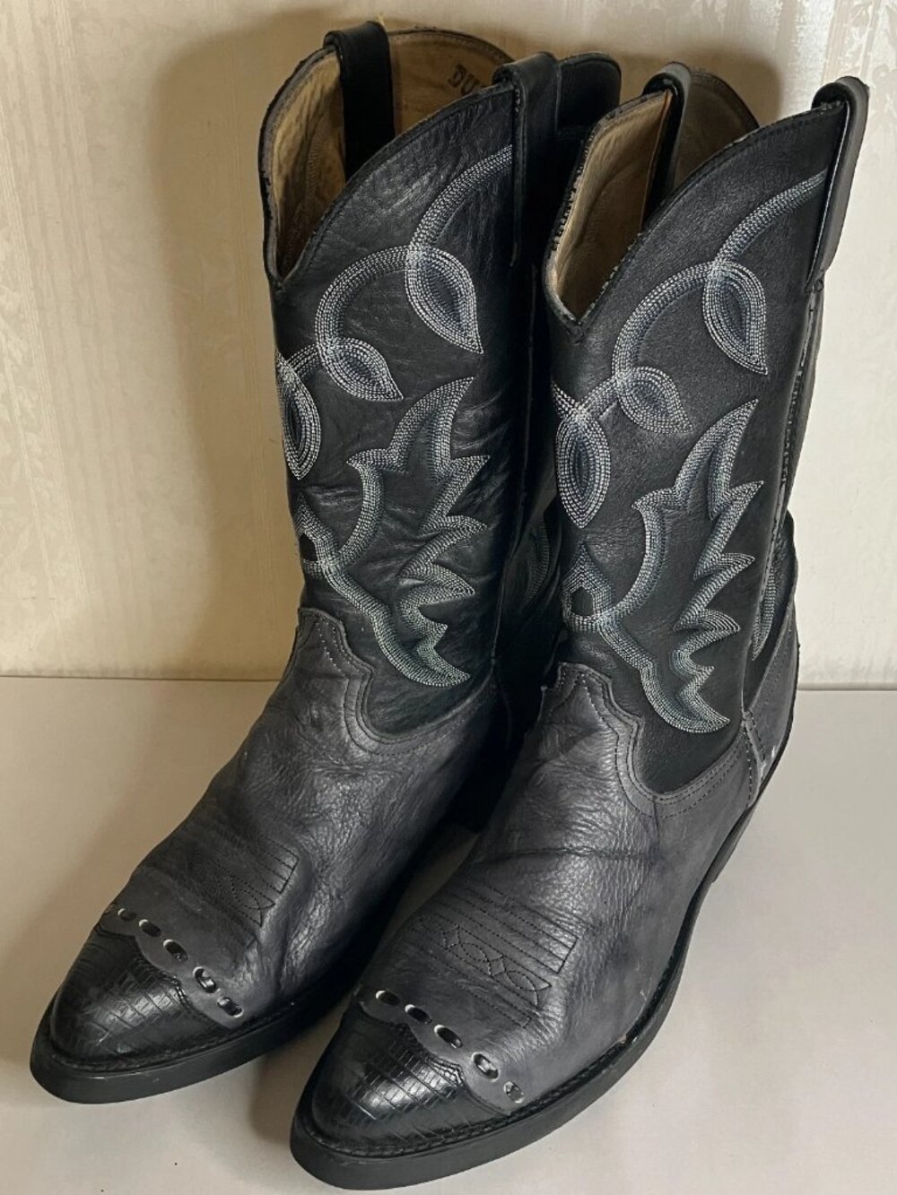 Durango Cowboy Boots Black Wingtip